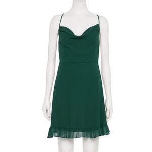 Rewind Juniors' Rewind Cowlneck Skater Dress small